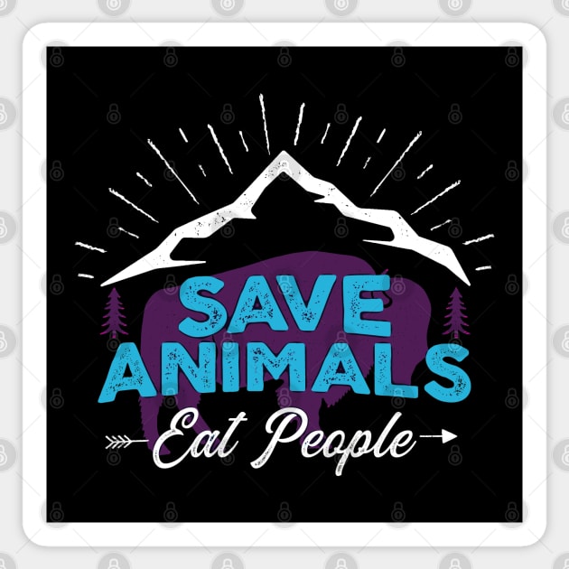 Save Animals - Eat People Sticker by Shit Post Hero